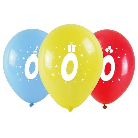 Balon gumowy Arpex z nadrukiem cyferki - 0 (3 szt.) mix 280mm (KB1894-0-9944) Balon gumowy Arpex z nadrukiem cyferki - 0 (3 szt.) mix 280mm (KB1894-0-9944)