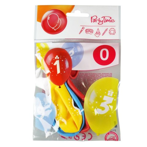 Balon gumowy Arpex z nadrukiem cyferki - 0 (3 szt.) mix 280mm (KB1894-0-9944) Balon gumowy Arpex z nadrukiem cyferki - 0 (3 szt.) mix 280mm (KB1894-0-9944)