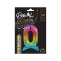 Balon gumowy Godan Beauty&Charm cyfra stojąca tęczowa tęczowa 750mm 30cal (BC-ASTO)