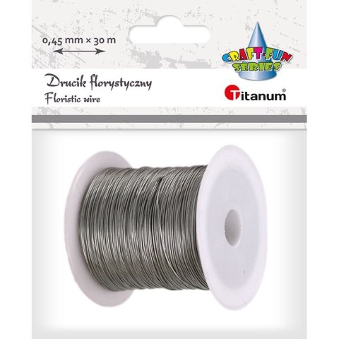 Drucik florystyczny Titanum Craft-Fun Series 0,45mm x 30m srebrny (PJ499) Drucik florystyczny Titanum Craft-Fun Series 0,45mm x 30m srebrny (PJ499)