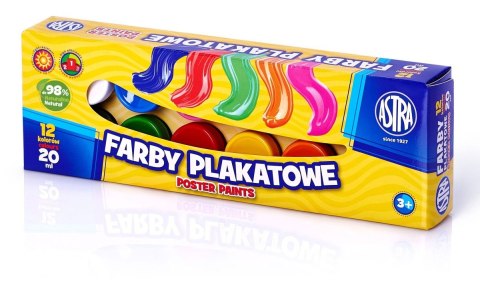 Farby plakatowe Astra kolor: mix 20ml 12 kolor. (83114901)