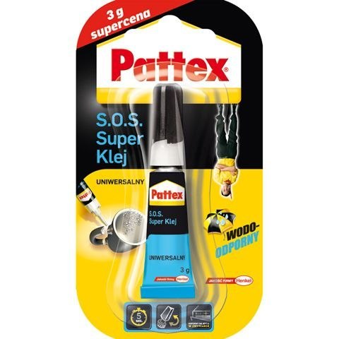 Klej błyskawiczny Pattex SOS standard 3g (HEPA1692510) Klej błyskawiczny Pattex SOS standard 3g (HEPA1692510)