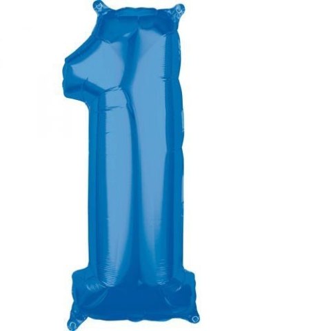 Balon foliowy Amscan niebieski 1 26cal (3662601) Balon foliowy Amscan niebieski 1 26cal (3662601)