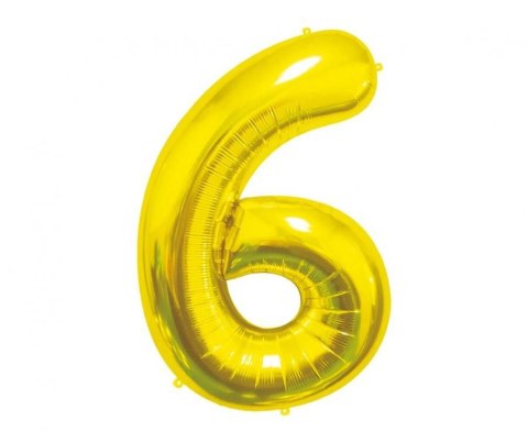 Balon foliowy Godan Cyfra 6, złota, 85 cm 85cal (BC-HZL6) Balon foliowy Godan Cyfra 6, złota, 85 cm 85cal (BC-HZL6)