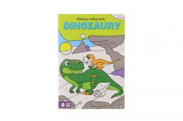 Książeczka edukacyjna Zielona Sowa Koloruję wedłu kodu. (Dinozaury.)