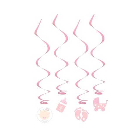 Dekoracja Godan Papierowo-foliowa dekoracja wisząca Baby Girl, 60 cm, 4 szt. (QT-DWBG) Dekoracja Godan Papierowo-foliowa dekoracja wisząca Baby Girl, 60 cm, 4 szt. (QT-DWBG)