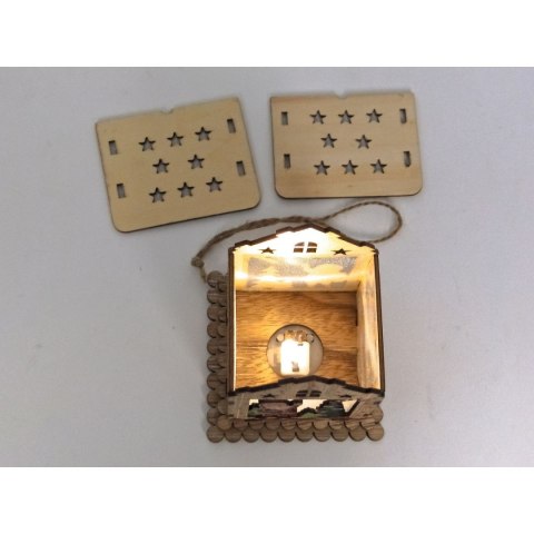 Lampki świąteczne domek z Mikołajem, drewniany Adar (511828) Lampki świąteczne domek z Mikołajem, drewniany Adar (511828)