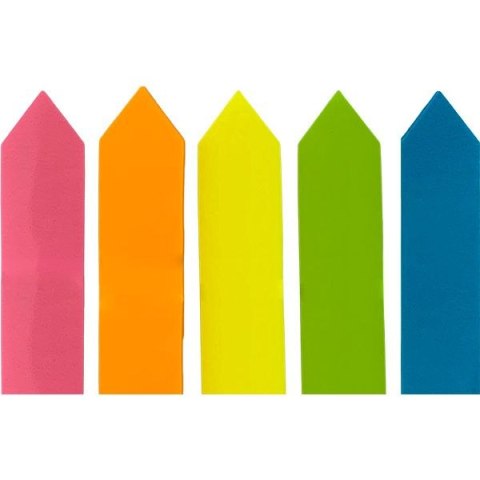Zakładka indeksująca papierowa 12x44mm 5 kolorów fluo STRZAŁKI Zakładka indeksująca papierowa 12x44mm 5 kolorów fluo STRZAŁKI