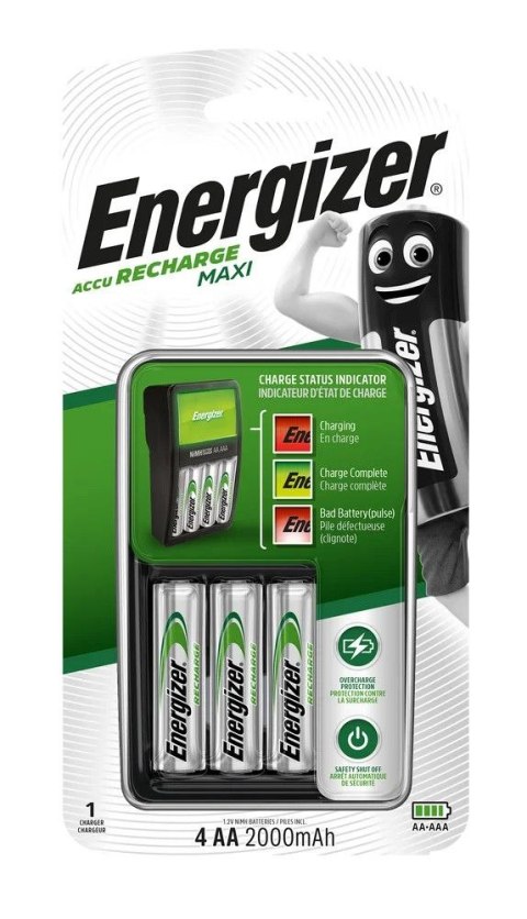 Ładowarka akumulatorowa Energizer Ni-MH Maxi + 4 x R6/AA 2000 mAh (EN-321401) Ładowarka akumulatorowa Energizer Ni-MH Maxi + 4 x R6/AA 2000 mAh (EN-321401)