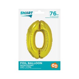 Balon foliowy Godan Smart cyfra 0 złota 76cm (CH-SZL0)