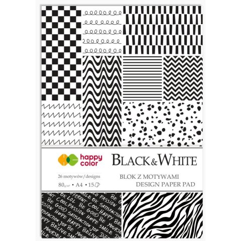 Zeszyt papierów kolorowych A4 80g 15k Happy Color (HA 3808 2030-BW) Zeszyt papierów kolorowych A4 80g 15k Happy Color (HA 3808 2030-BW)