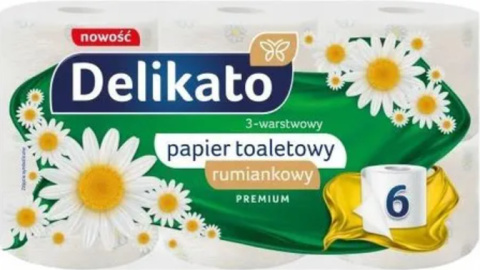 Papier toaletowy 6szt rumianek DELIKATO