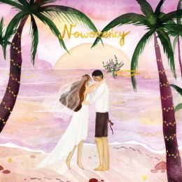 Kartka składana KARNET KW Slub palmy kw Henry (5907465660389)