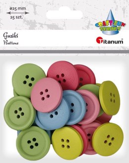 Guziki Titanum Craft-Fun Series plastikowe okrągłe 25mm mix 25 szt