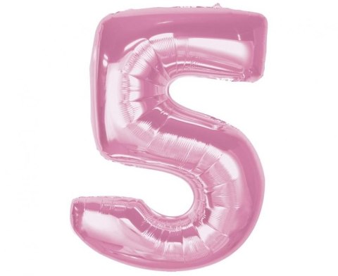 Balon foliowy Godan Smart, cyfra 5, j. różowa, 92 cm (CH-S9J5) Balon foliowy Godan Smart, cyfra 5, j. różowa, 92 cm (CH-S9J5)