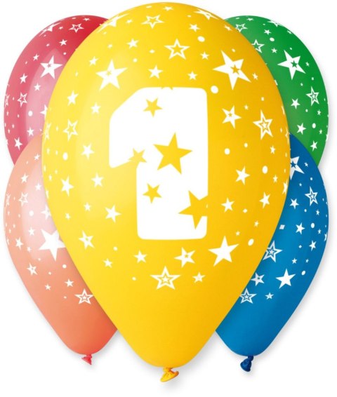 Balon gumowy Godan Z NADRUKIEM 5 szt mix 300mm 12cal (GS110/1) Balon gumowy Godan Z NADRUKIEM 5 szt mix 300mm 12cal (GS110/1)