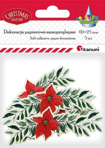 Ozdoba papierowa Titanum Craft-Fun Series girlanda z poinsecją (5szt/6x2,5cm)