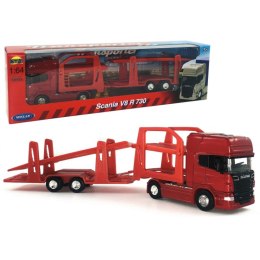 Ciężarówka Dromader Welly Scania V8 R730 CZERWONA LAWETA (68023)