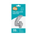 Balon foliowy Godan cyfra 4 srebrny 35 cm 16cal (FG-C35S4)