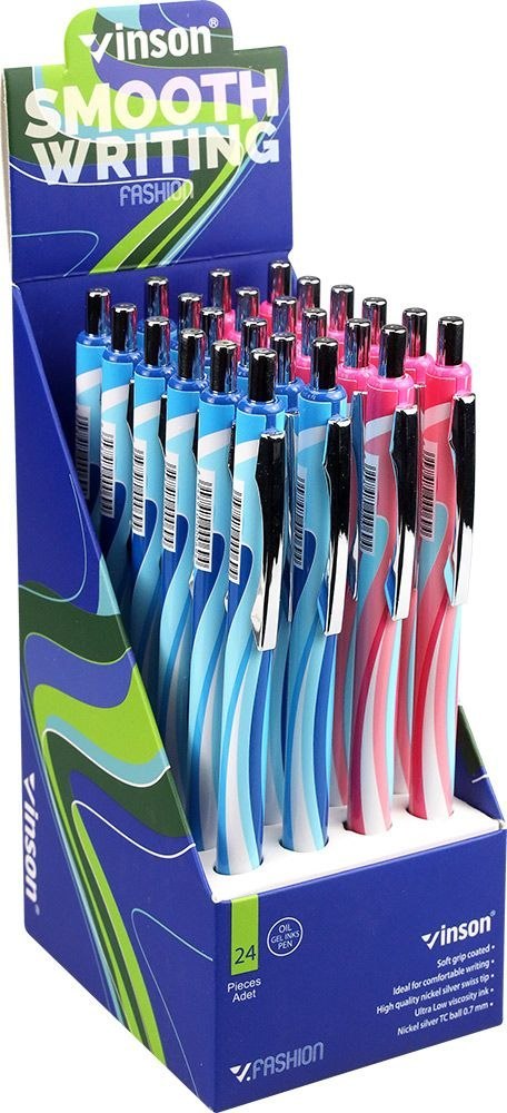 Długopis olejowy Vinson Fashion K35 niebieski 0,7mm Długopis olejowy Vinson Fashion K35 niebieski 0,7mm