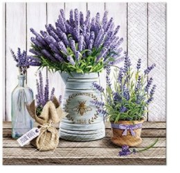 Serwetki Paw Lavender in Bucket mix bibuła [mm:] 150x150 (SDC122500)