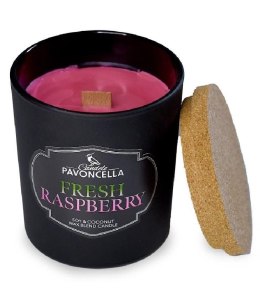 Świeczka ozdobna Pavoncella Classico Fresh Raspberry czarna 135 g (5905711530752)