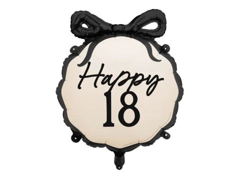 Balon foliowy Partydeco pastylka Happy 18, 47,5x45 cm 18cal (FB266-18)