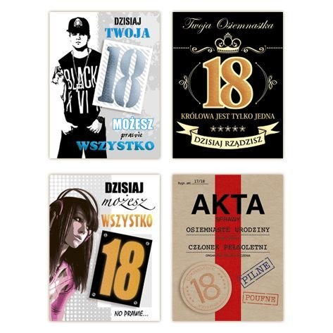 Kartka składana poduszka 18-stka A5 Merigraf (5902221801570)