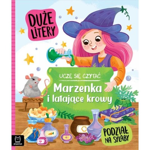 Książka dla dzieci Uczę się czytać. Duże litery. Podział na sylaby. Marzenka i latające krowy Książka dla dzieci Uczę się czytać. Duże litery. Podział na sylaby. Marzenka i latające krowy