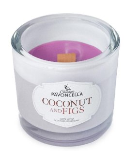 Świeczka ozdobna Pavoncella Classico Coconut and Figs biała 170g (5905711530486)