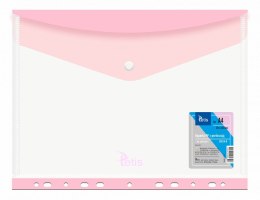 Teczka plastikowa na zatrzask A4 różowa Tetis (BT614-R/120))