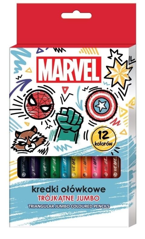 Kredki ołówkowe Beniamin Avengers trójkątne 12 kol.