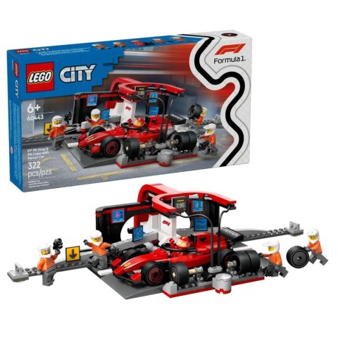 Klocki konstrukcyjne Lego City F1® Pit stop i mechanicy z bolidem Ferrari (60443) Klocki konstrukcyjne Lego City F1® Pit stop i mechanicy z bolidem Ferrari (60443)