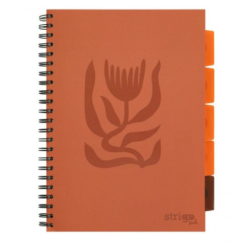 Kołozeszyt (kołonotatnik) FLORAL CEGLANY A4 100k. 80g krata Strigo (PADS043)