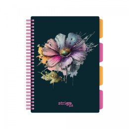 Kołozeszyt (kołonotatnik) PADS KWAIATY GRANATOWE B5 100k. 80g krata Strigo (PADS078)