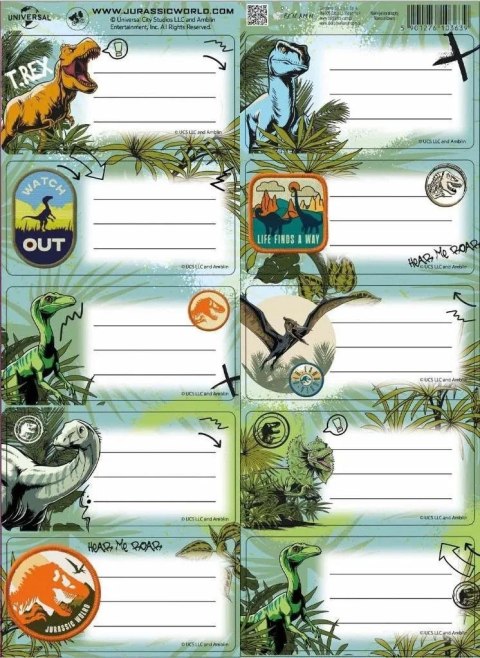 Naklejka na zeszyt Beniamin Jurassic park Naklejka na zeszyt Beniamin Jurassic park