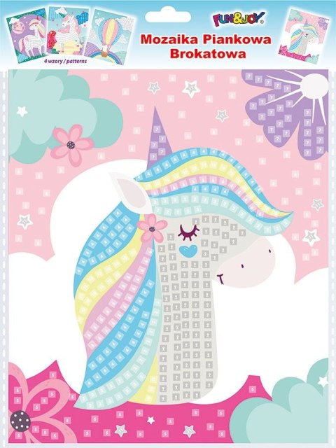 Mozaika Fun&Joy Glitter Unicorn 4 wzory: jednorożce. (FJSR2201) Mozaika Fun&Joy Glitter Unicorn 4 wzory: jednorożce. (FJSR2201)