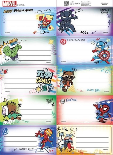 Naklejka na zeszyt Beniamin Avengers Naklejka na zeszyt Beniamin Avengers