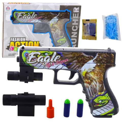 Pistolet Lean Na Kulki Wodne Strzałki Piankowe Laser Nadruk Orzeł (24263) Pistolet Lean Na Kulki Wodne Strzałki Piankowe Laser Nadruk Orzeł (24263)