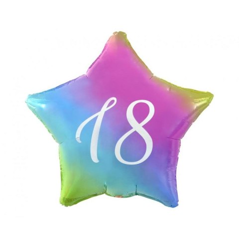 Balon foliowy Godan 18 gwiazda gradient, nadruk biały 19cal (FG-G18T) Balon foliowy Godan 18 gwiazda gradient, nadruk biały 19cal (FG-G18T)