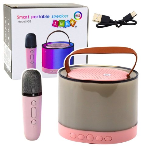 Mikrofon zabawkowy Lean Zestaw Do Karaoke Głośnik Mikrofon Bezprzewodowy K52 RGB Bluetooth Różowy (24546) Mikrofon zabawkowy Lean Zestaw Do Karaoke Głośnik Mikrofon Bezprzewodowy K52 RGB Bluetooth Różowy (24546)