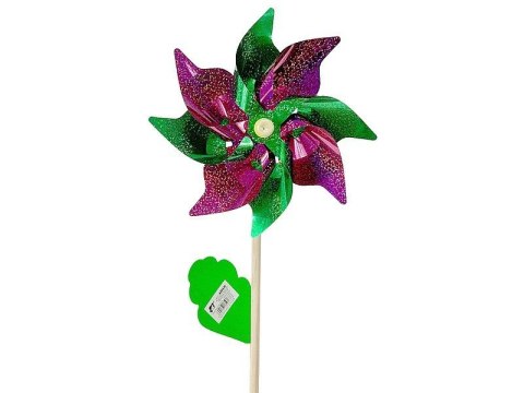Wiatrak Adar brokatowy, śr. 24cm, trzonek drewniany 45 cm (591776) Wiatrak Adar brokatowy, śr. 24cm, trzonek drewniany 45 cm (591776)
