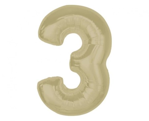 Balon foliowy Godan Smart cyfra 3, matowa latte, 92 cm (CH-S9L3) Balon foliowy Godan Smart cyfra 3, matowa latte, 92 cm (CH-S9L3)