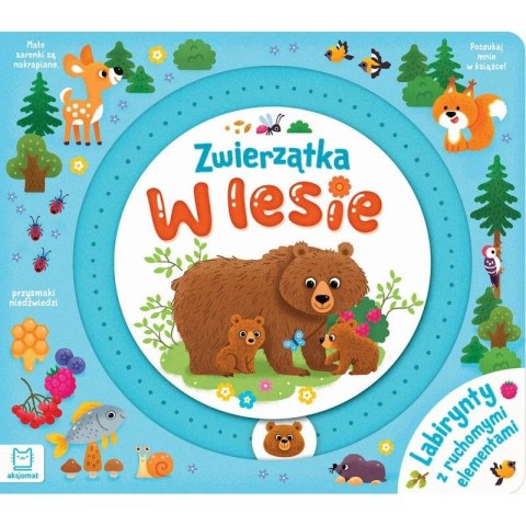 Książka dla dzieci Aksjomat Zwierzątka w lesie. Labirynty z ruchomymi elementami Książka dla dzieci Aksjomat Zwierzątka w lesie. Labirynty z ruchomymi elementami