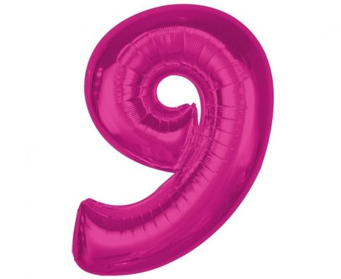 Balon foliowy Godan Smart cyfra 9, różowa, 92 cm (CH-S9R9) Balon foliowy Godan Smart cyfra 9, różowa, 92 cm (CH-S9R9)