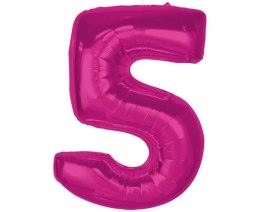Balon foliowy Godan Smart cyfra 5, różowa, 92 cm (CH-S9R5)