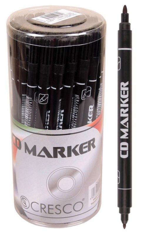 Marker do cd Cresco dwustronny czarny B/Mmm (212100) Marker do cd Cresco dwustronny czarny B/Mmm (212100)