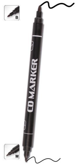 Marker do cd Cresco dwustronny czarny B/Mmm (212100)