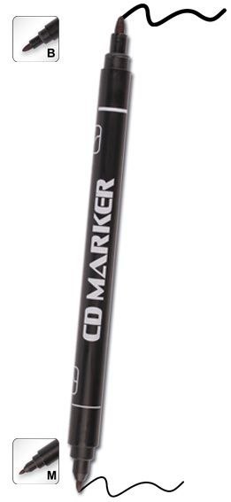 Marker do cd Cresco dwustronny czarny B/Mmm (212100) Marker do cd Cresco dwustronny czarny B/Mmm (212100)