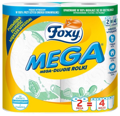 Ręcznik rolka Foxy Mega papier kolor: biały Ręcznik rolka Foxy Mega papier kolor: biały